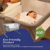 Chicco Next2Me Essential Bedside Crib In Dune - Sustainable Choice With Recycled Polyester Fabric