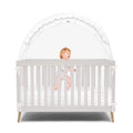 Wonder Space Elegant Baby Crib Net Tent - Minimalist Lace Design - Durable & Breathable Mesh to Keep Baby in & Stop Baby from Climbing Out - Mosquito & Insects Protection (Lace)
