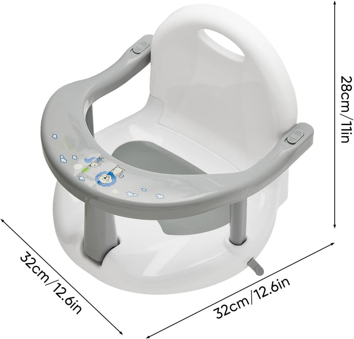 Foldable Baby Bath Seat Toddler Bathtub Seat with Suction Cups for Stability, Cute Wrap Around Bath Tub Chair Baby, Portable Anti-Slip Sit Up Support Seats for 6-18 Months Kids Toddler New Born Gift