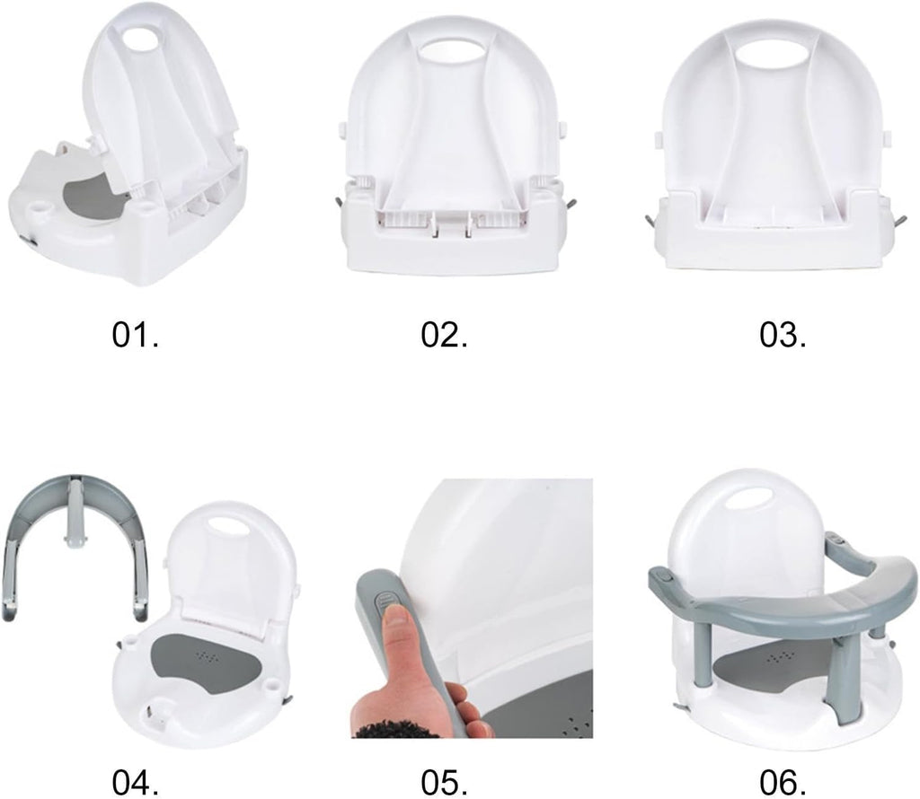 Foldable Baby Bath Seat Toddler Bathtub Seat with Suction Cups for Stability, Cute Wrap Around Bath Tub Chair Baby, Portable Anti-Slip Sit Up Support Seats for 6-18 Months Kids Toddler New Born Gift