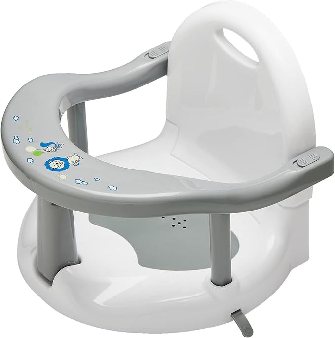 Foldable Baby Bath Seat Toddler Bathtub Seat with Suction Cups for Stability, Cute Wrap Around Bath Tub Chair Baby, Portable Anti-Slip Sit Up Support Seats for 6-18 Months Kids Toddler New Born Gift