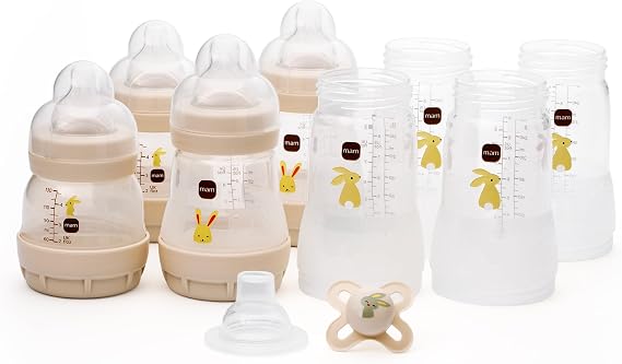 MAM Easy Start Anti-Colic Bottle Starter Set - Self-Sterilising Four Feeding Bottles And Soother