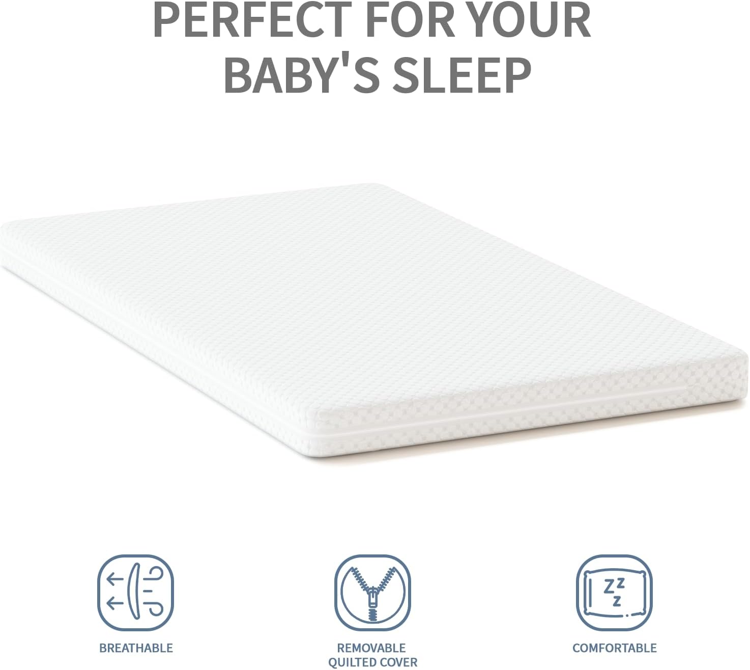 Wooden Baby Cot Bed With Deluxe Aloe Vera Mattress，Baby Crib，Convertible Cot，Baby Crib，3 Adjustable Bed Base Positions (120x60CM)