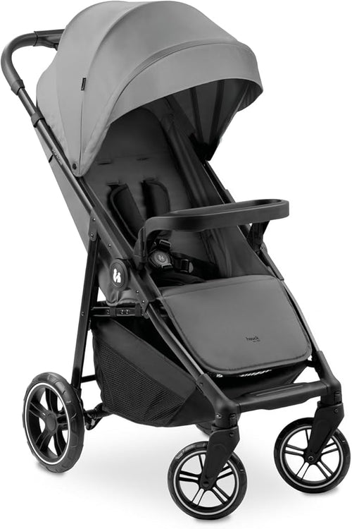 Hauck Shop N Care Grey Lightweight Pushchair - One Hand Fold, Fully Reclining To 22 Kg, Puncture-Resistant Wheels