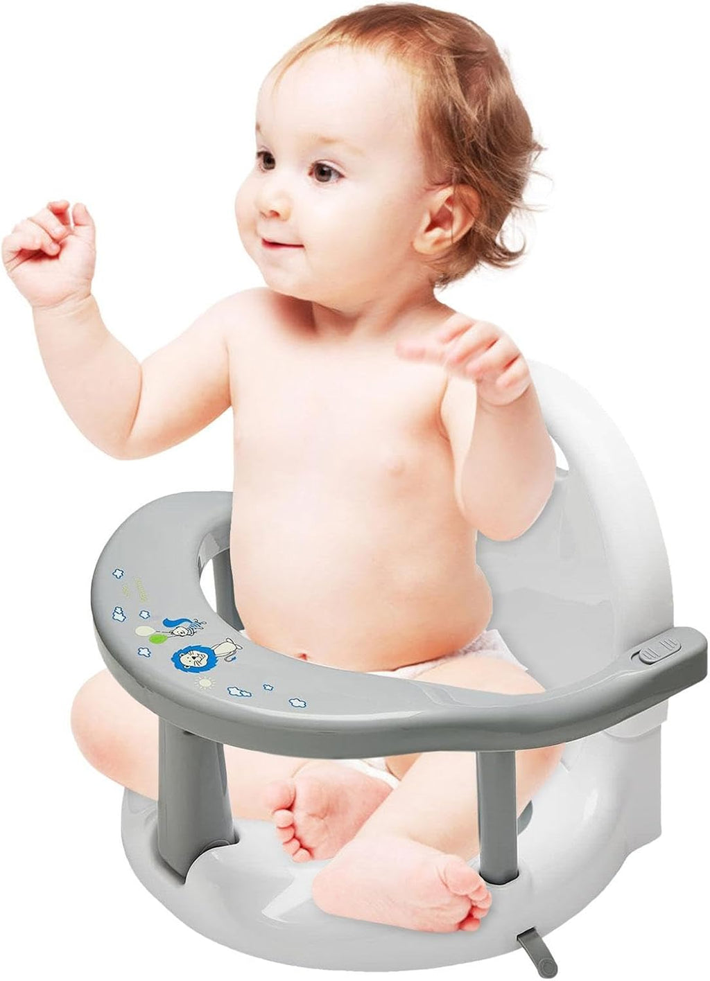 Foldable Baby Bath Seat Toddler Bathtub Seat with Suction Cups for Stability, Cute Wrap Around Bath Tub Chair Baby, Portable Anti-Slip Sit Up Support Seats for 6-18 Months Kids Toddler New Born Gift