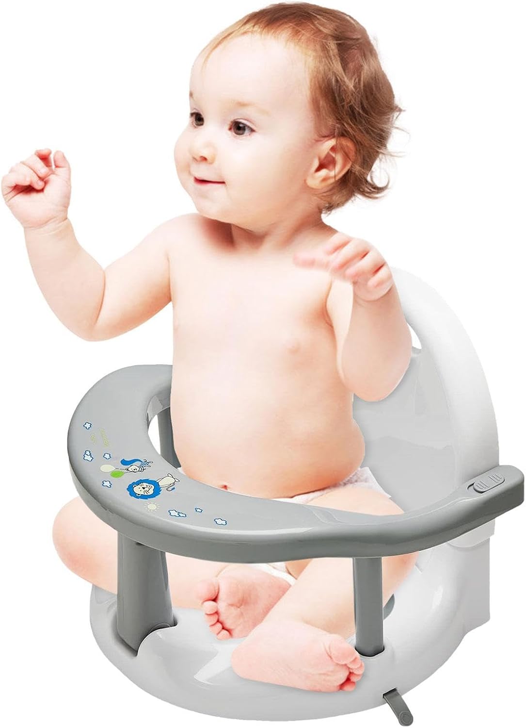 Foldable Baby Bath Seat Toddler Bathtub Seat with Suction Cups for Stability, Cute Wrap Around Bath Tub Chair Baby, Portable Anti-Slip Sit Up Support Seats for 6-18 Months Kids Toddler New Born Gift