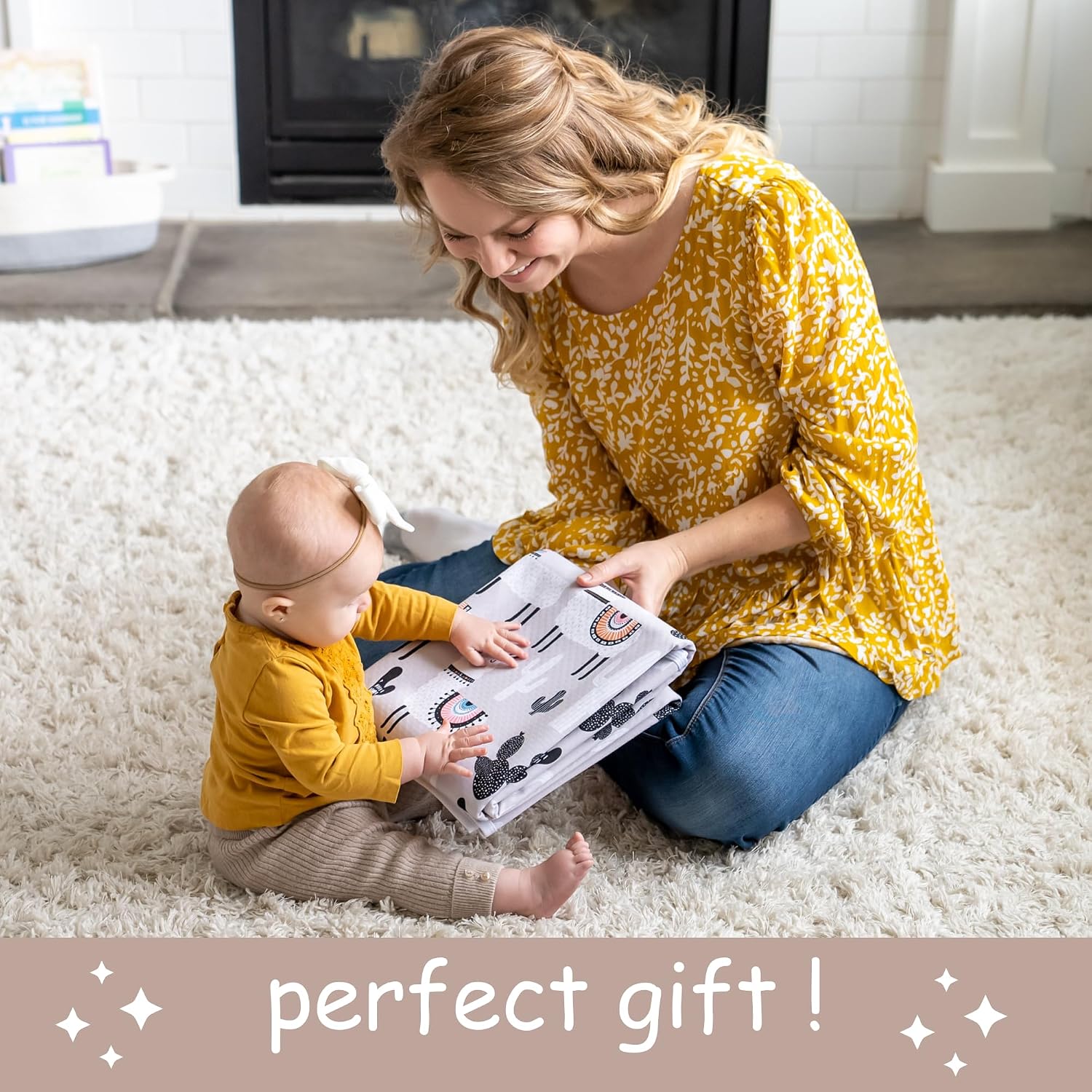 Splat Mat for Baby - Under High Chair Floor Mat Protects Wood, Vinyl and Carpet from Spills - Waterproof Triple Layer Baby Mat with Anti-Skid Backing Deters Bunching and Sliding (51? x 51?)