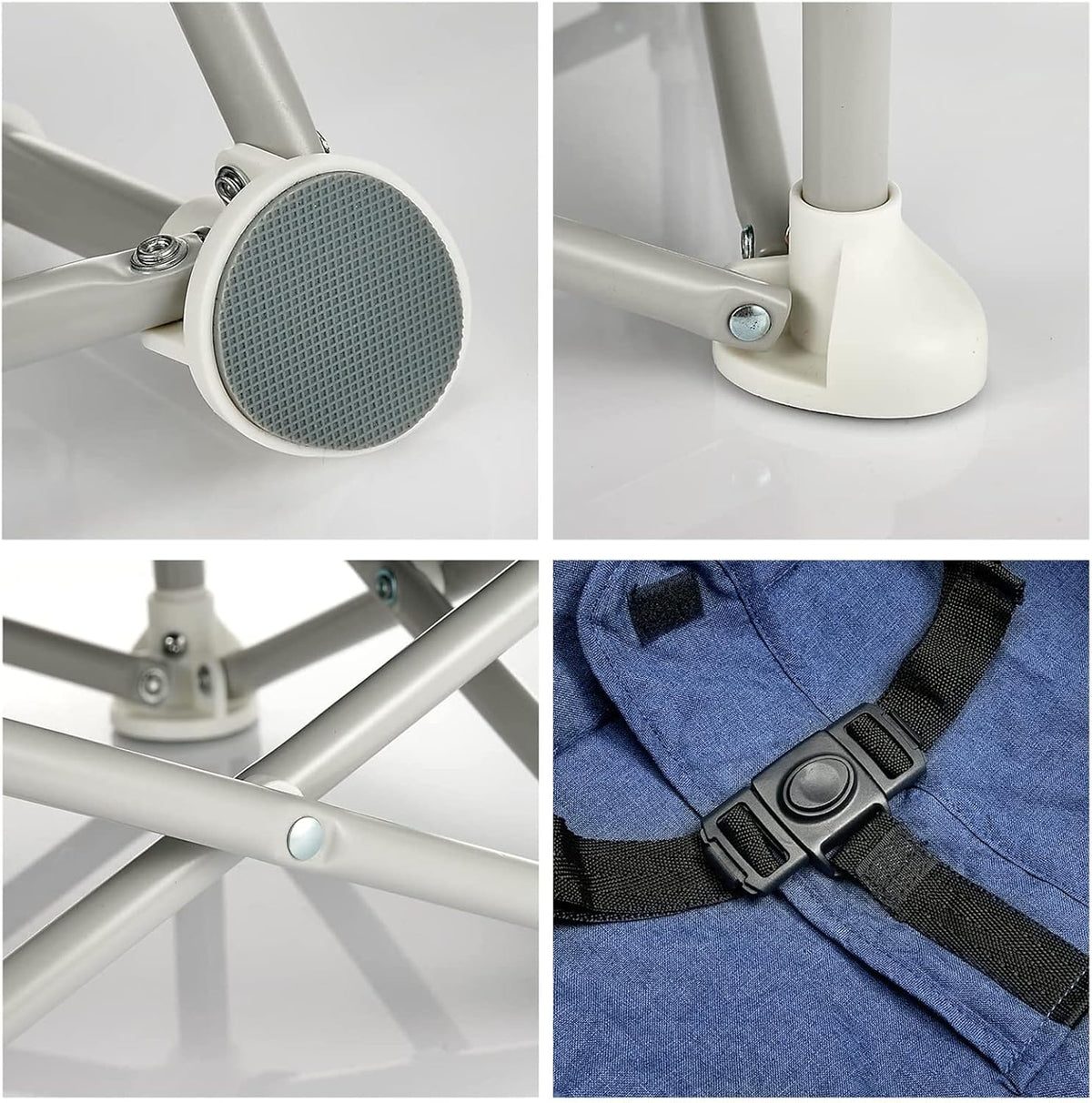 Baby Portable Travel Booster Seat Folding Dining Chair High Multifunctional Child Little Seat Dining Aluminum Alloy Travel Compact high Chair with Tray Grey