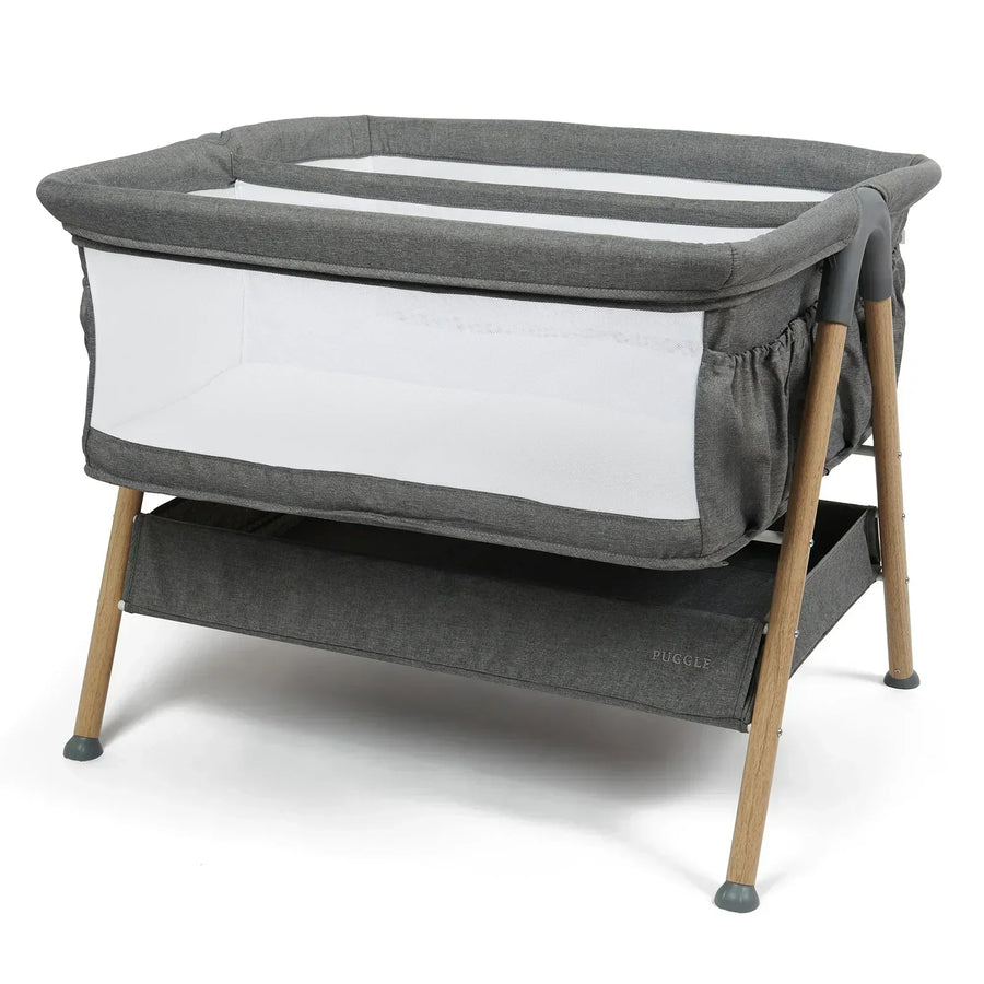 Puggle Dreamy Twin Bedside Crib - Safe Co-Sleeping For Twin Newborns Keeps Both Babies Close By Your Side