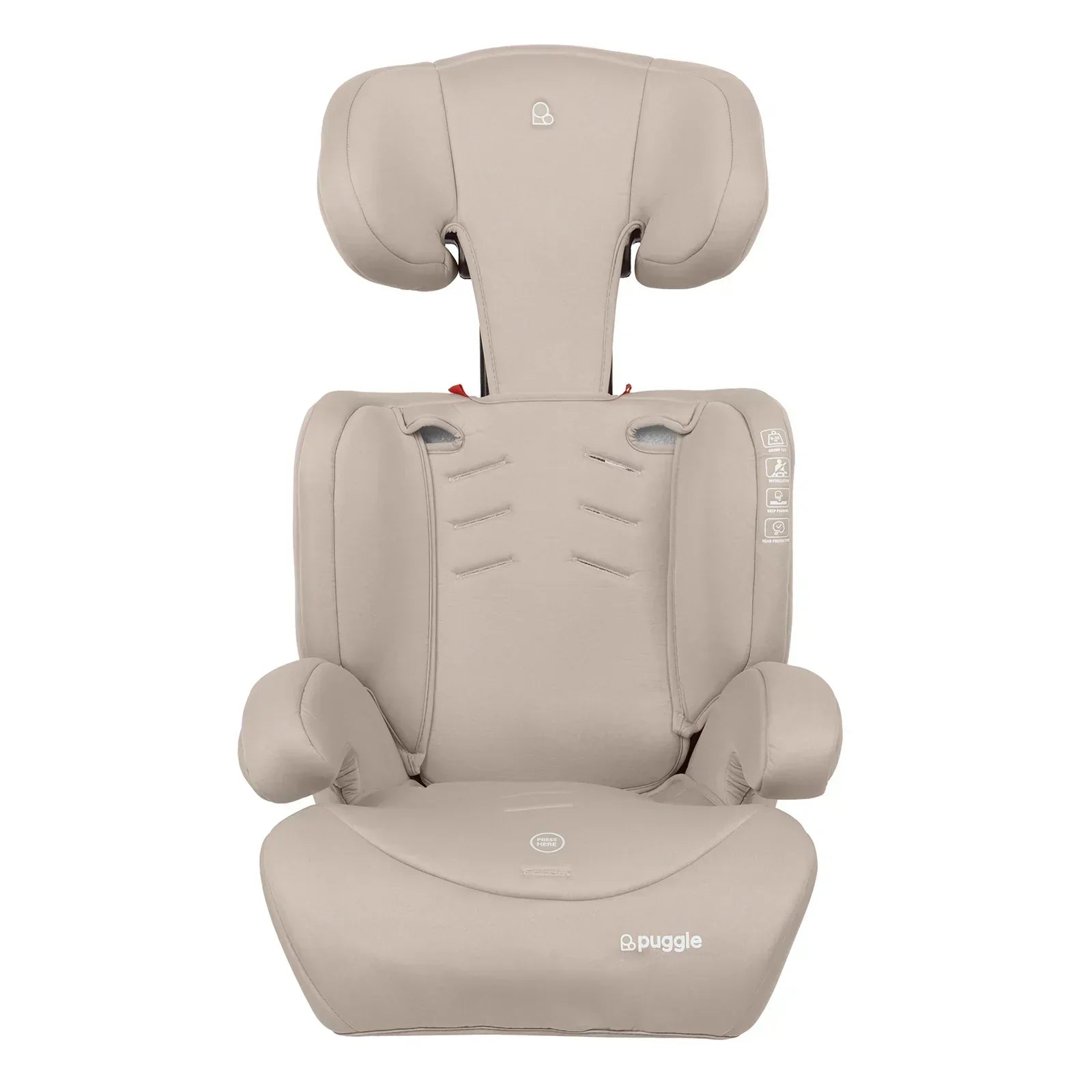 Puggle Maxi Gro Comfort Group 1/2/3 Eco Car Seat Booster Seat - Cashmere (9 Months-12 Years) by Puggle