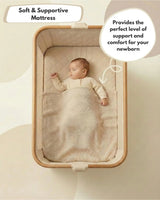 Sona Next To Me Crib Beige - Safe And Comforting Bedside Co Sleeping Crib For Newborns