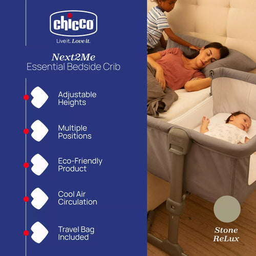 Chicco Next2Me Essential Bedside Crib in Dune by Chicco
