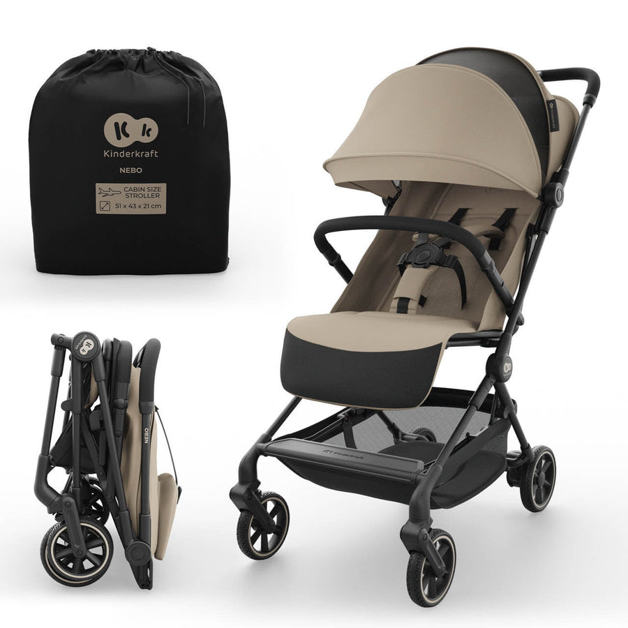 Kinderkraft Nebo Compact Stroller - Ultra Light Travel Companion With EVA Wheels