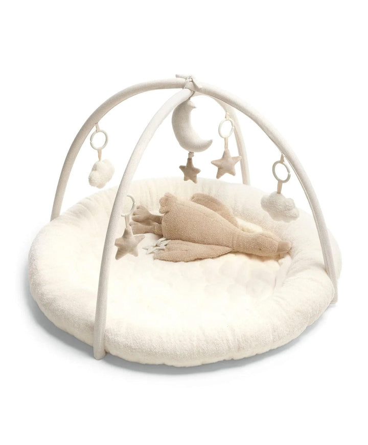 Mamas and Papas Playmat and Gym Welcome to the World Duckling - Quilted Faux Fur Base with Hanging Musical Toy