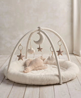 Mamas and Papas Playmat and Gym Welcome to the World Duckling - Quilted Faux Fur Base with Hanging Musical Toy